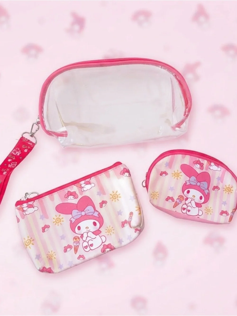 Pink My Melody Kids Cosmetic Pouch Set